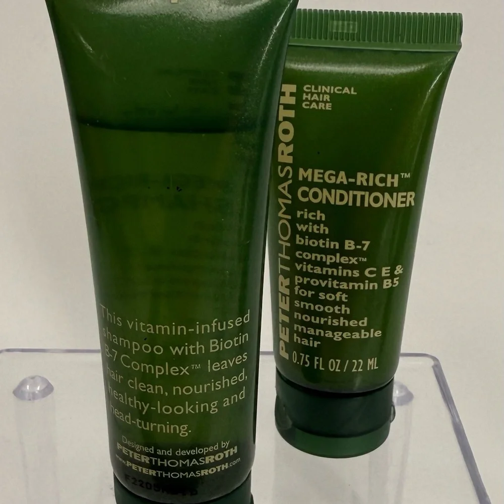 Peter Thomas Roth Mega Rich Shampoo 1oz‎ & Conditioner .75 Oz Travel Size New